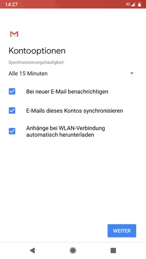 Wählen Sie WEITER
