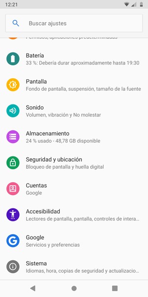 Desplácese y seleccione Sistema