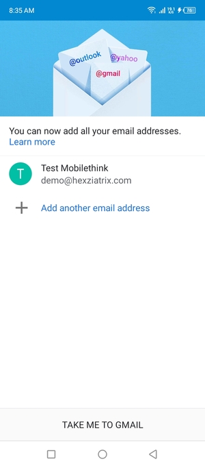 Select TAKE ME TO GMAIL