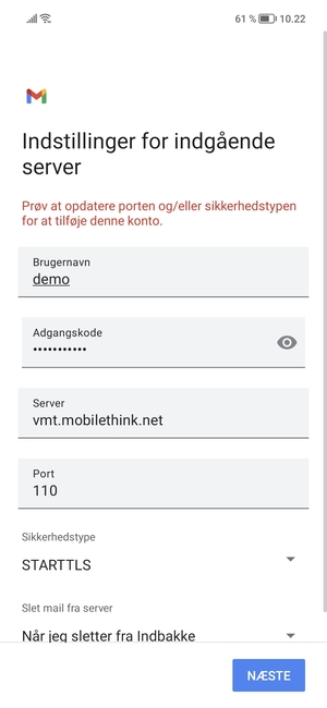 Vælg Sikkerhedstype