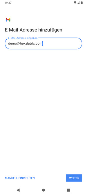 Geben Sie Ihre E-Mail-Adresse ein und wählen Sie WEITER
