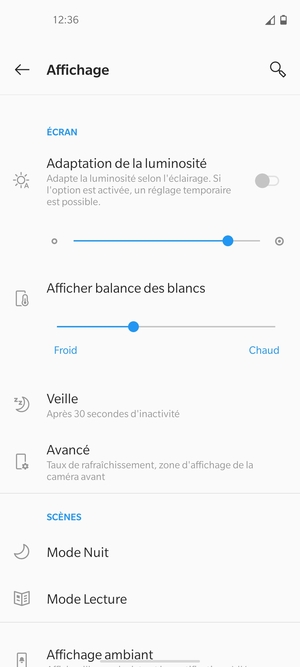 Sélectionnez Avancé