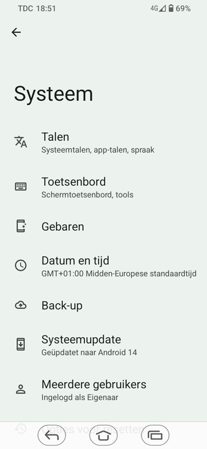 Selecteer Systeemupdate