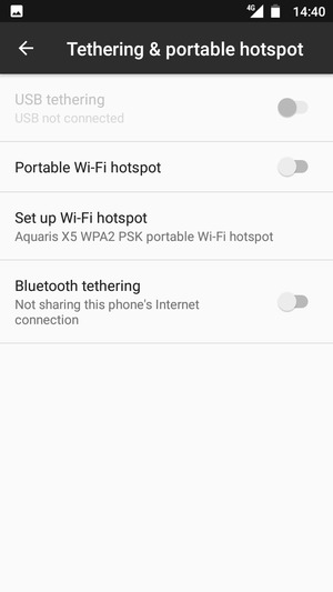 Select Set up Wi-Fi hotspot