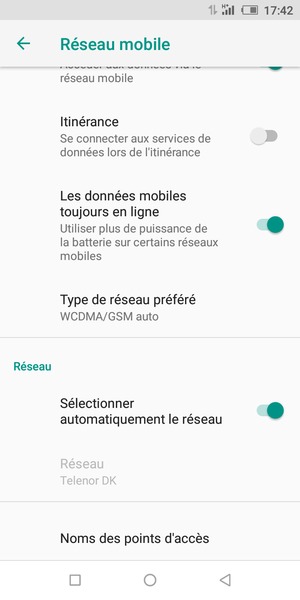 et Sélectionnez Noms des points d'accès