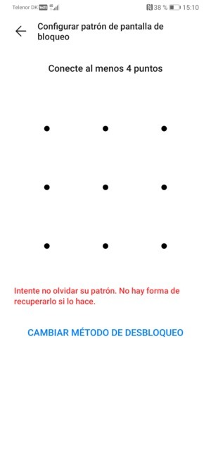 Dibuje un patrón de desbloqueo