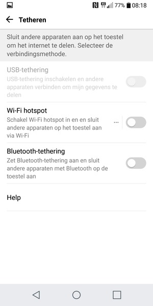Selecteer Wi-Fi hotspot