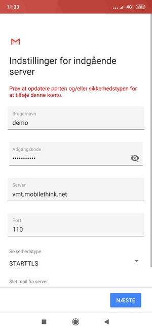 Vælg Sikkerhedstype