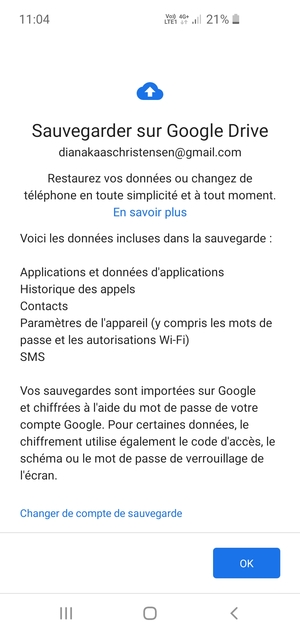 Sélectionnez OK