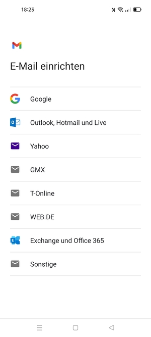 Wählen Sie Outlook, Hotmail und Live
