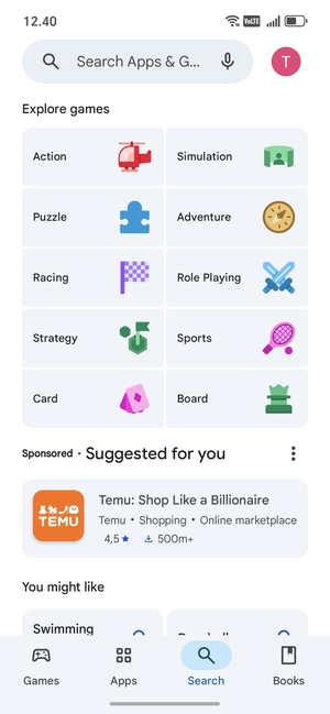 Select the Search bar
