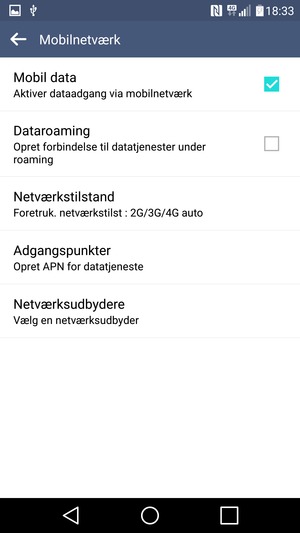 For at skifte netværk, hvis der opstår netværksproblemer, vælg Netværksudbydere
