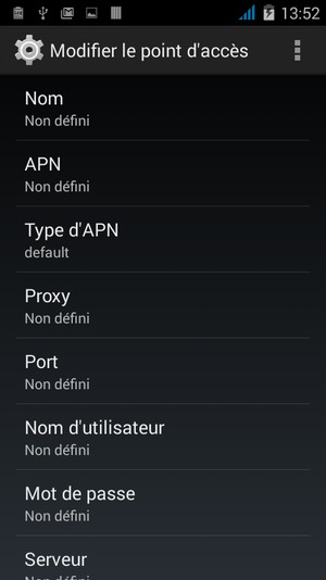 Saisissez les informations MMS