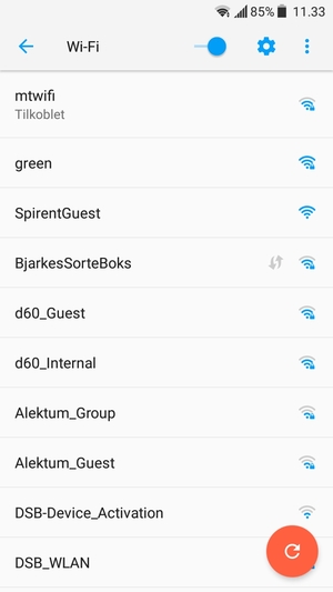 Du er nå koblet til Wi-Fi-nettverket