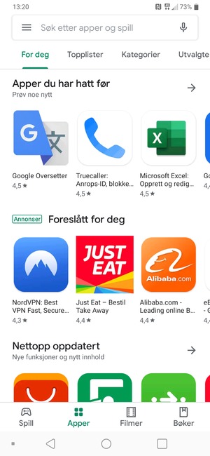 Velg søkefelt