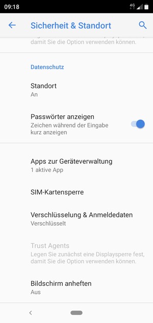 Wählen Sie SIM-Kartensperre