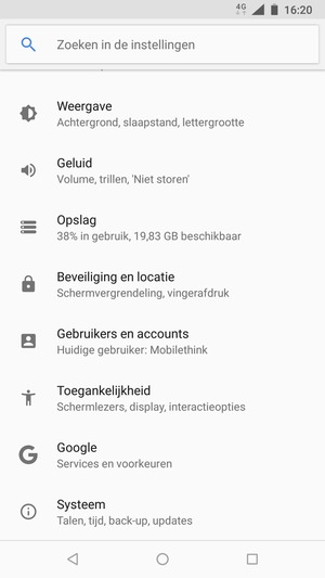 Scroll naar en selecteer Beveiliging en locatie