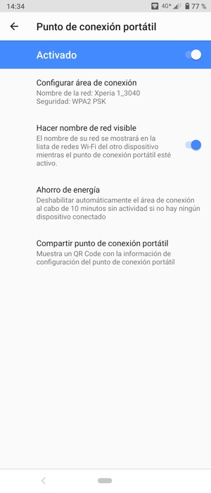 El teléfono ha sido configurado para su uso como módem