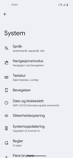 Velg Systemoppdatering
