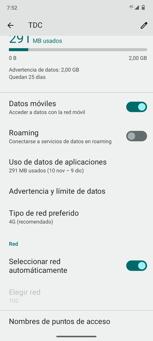 Desplácese y seleccione Nombres de puntos de acceso