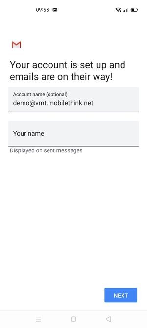 Give your account a name and enter your name. Select NEXT