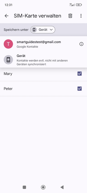Wählen Sie Ihr Google Konto