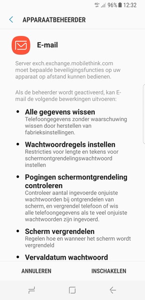 Selecteer INSCHAKELEN