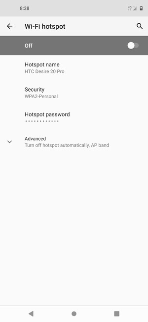 Select Hotspot password