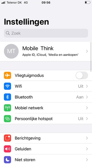 Selecteer Apple ID, iCloud, 'Media en aankopen'