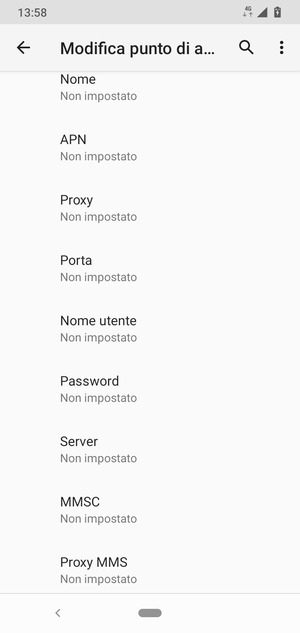 Inserisci informazioni MMS