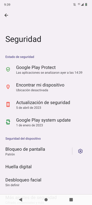 El teléfono ha sido asegurado con un bloqueo de pantalla