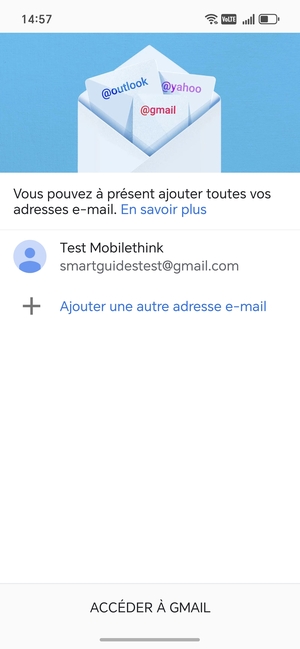 Sélectionnez ACCÉDER  À GMAIL