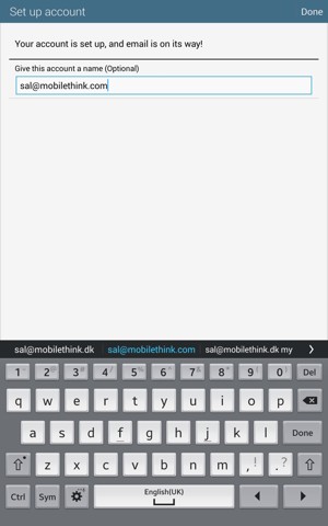 Give your account a name and select Done