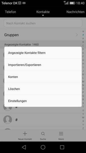 Wählen Sie Importieren/Exportieren