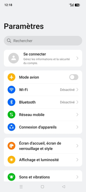 Sélectionnez Réseau mobile