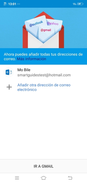 Seleccione  IR A GMAIL