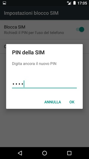 Conferma il nuovo PIN della SIM e seleziona OK