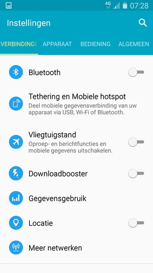 Scroll naar en selecteer  Meer netwerken