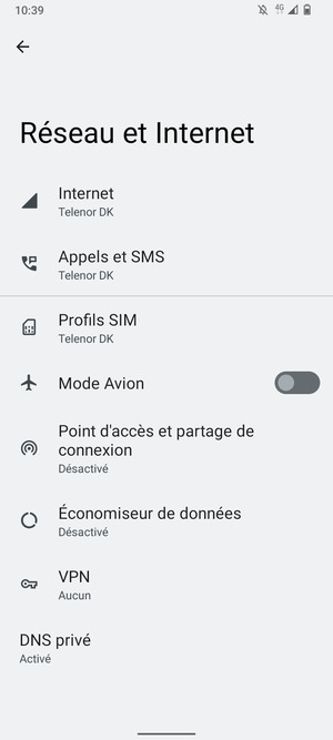 Sélectionnez Internet