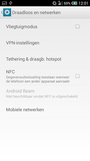 Selecteer Mobiele netwerken