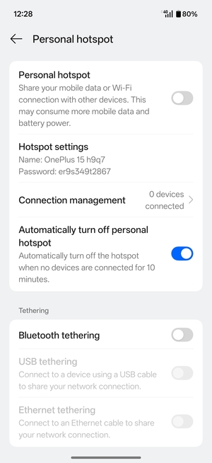 Select Hotspot settings