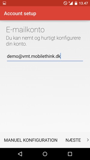 Indtast din e-mailadresse og vælg NÆSTE