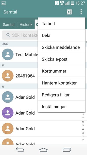 Välj Hantera kontakter