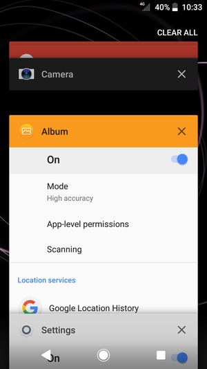Select CLEAR ALL to close all running apps