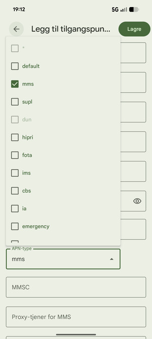Kryss av i mms avkrysningsboksen