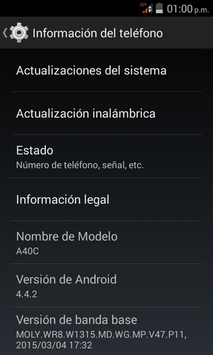 Seleccione Actualizaciones del sistema