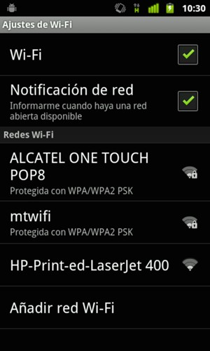 Seleccione la red inalámbrica a la que desea conectarse
