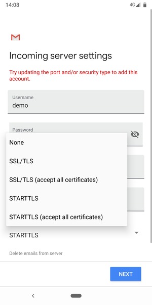Select None and NEXT