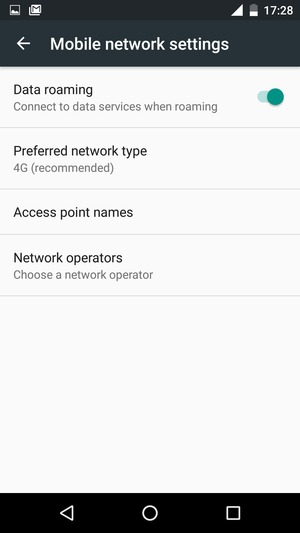 Turn Data roaming on or off
