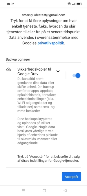 Vælg Acceptér